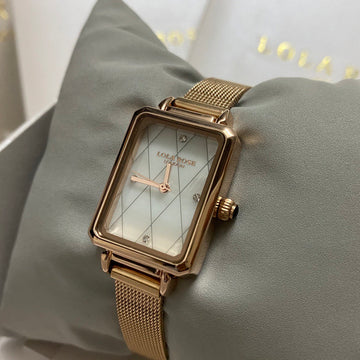 Ladies' Watch: Minimalist Diamond-Patterned Mother-of-Pearl Dial