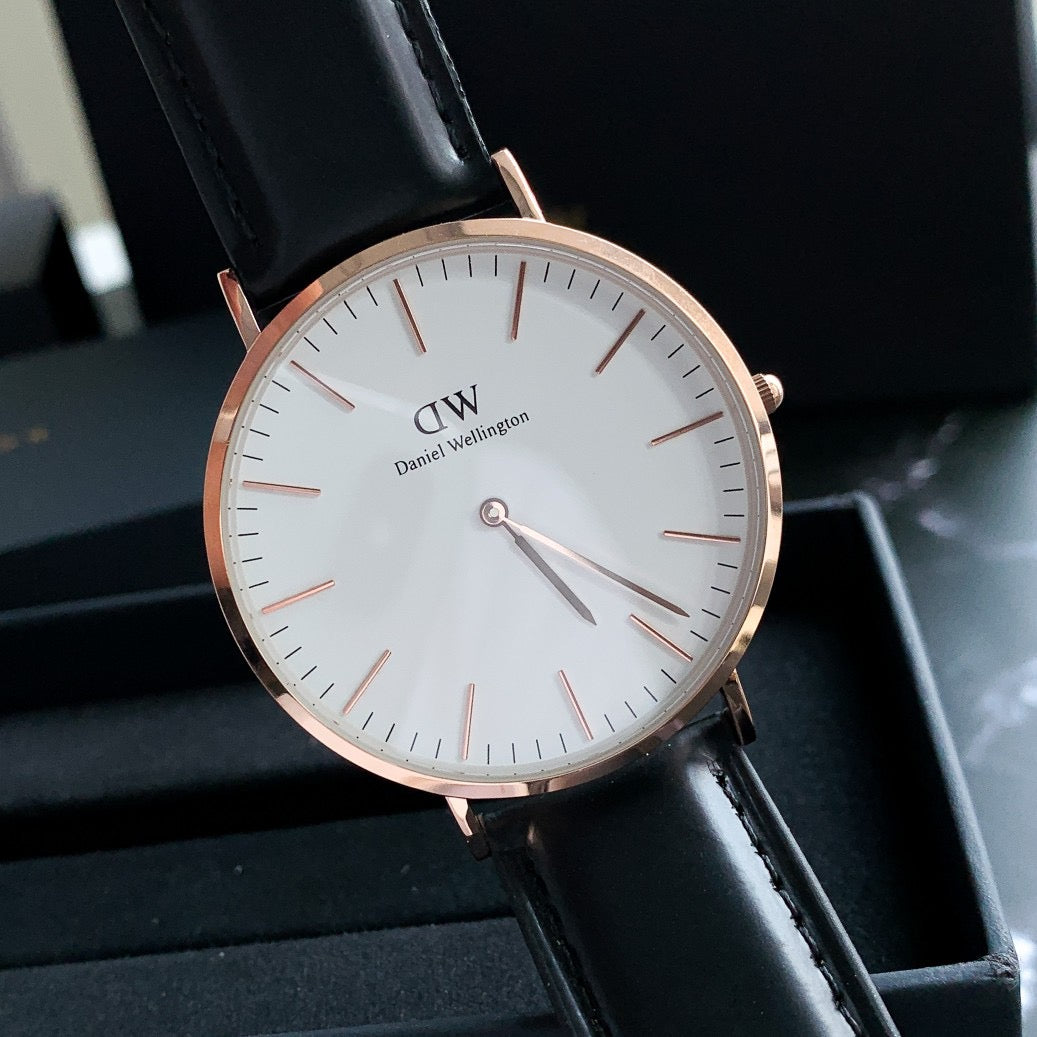 Cambridge Classic Leather Strap Men's Watch 40MM