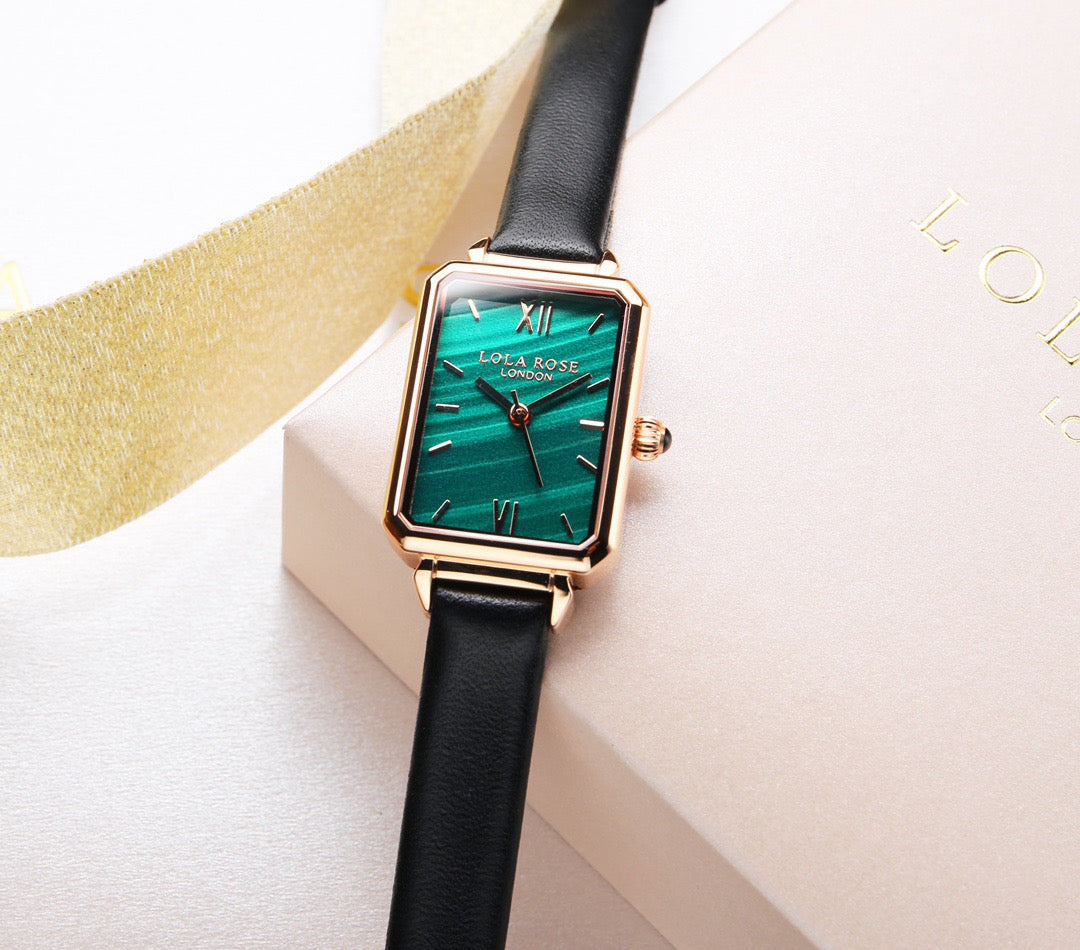 Model: LR2136/4122 British Fashion Waterproof Quartz Ladies Watch, Square Small Green Dial
