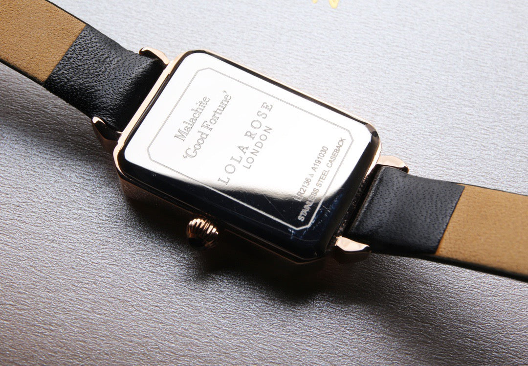 Model: LR2136/4122 British Fashion Waterproof Quartz Ladies Watch, Square Small Green Dial